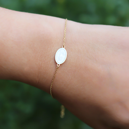 Glorria 925k Sterling Silver Geo Bracelet