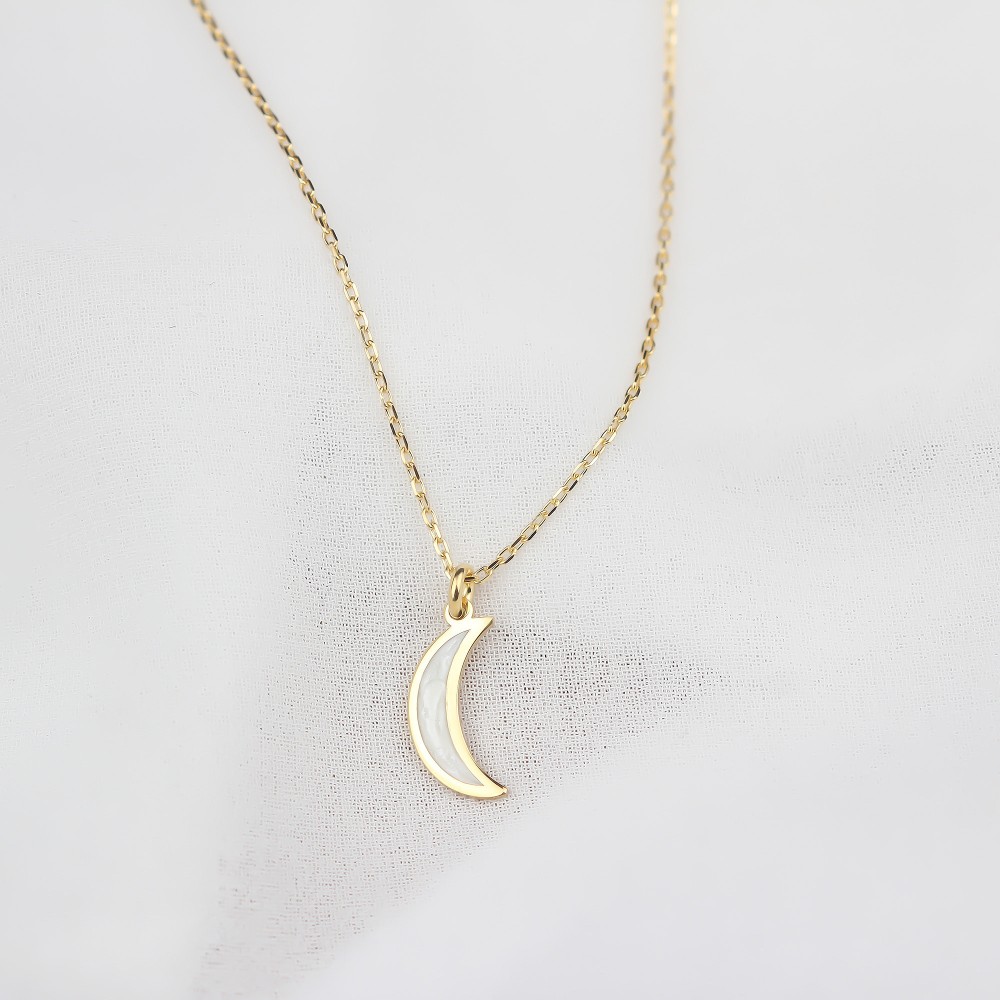 Glorria 925k Sterling Silver Crescent Necklace