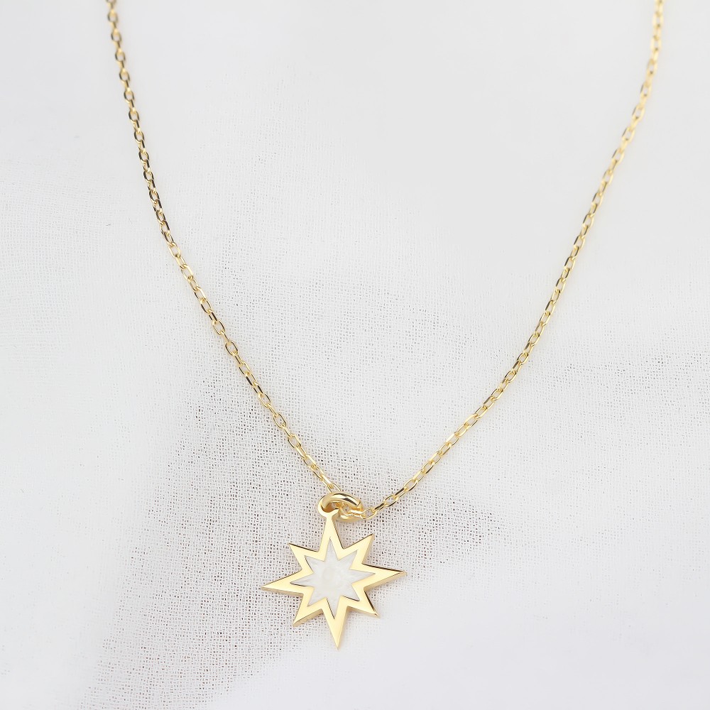 Glorria 925k Sterling Silver Pole Star Necklace