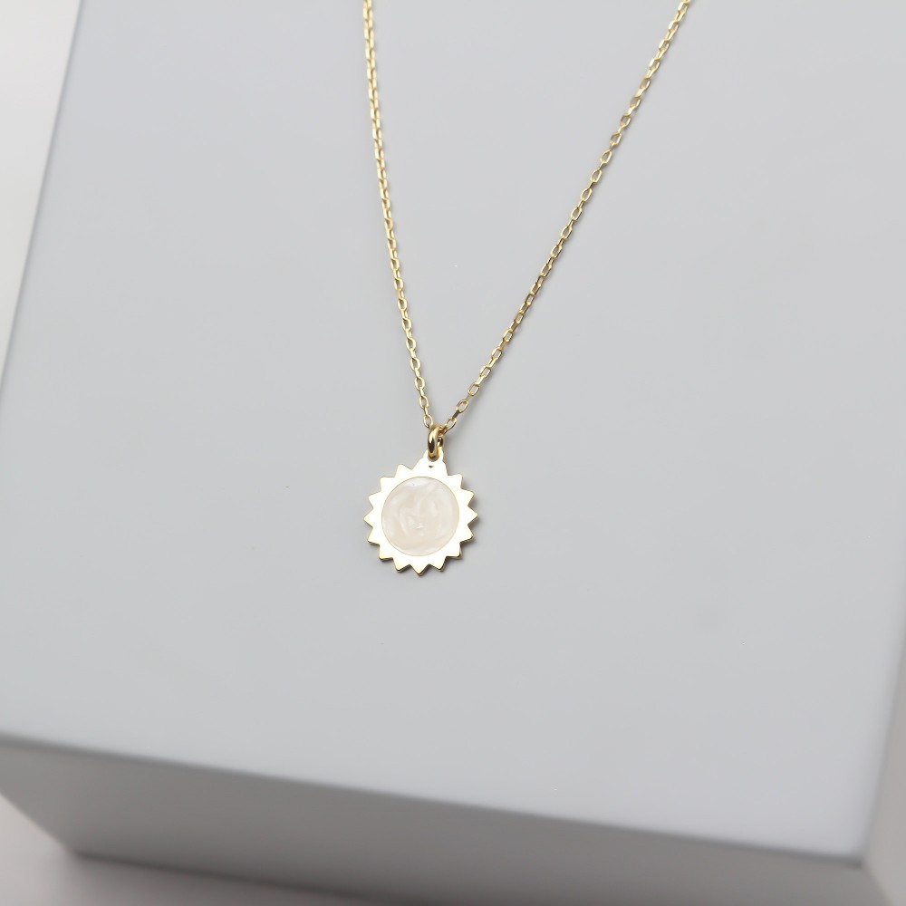 Glorria 925k Sterling Silver Sun Necklace