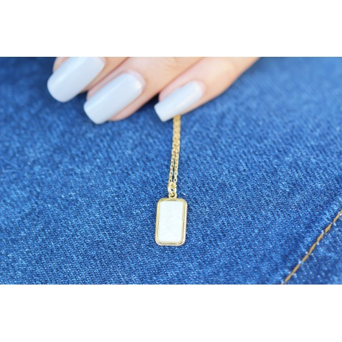 Glorria 925k Sterling Silver Geo Necklace