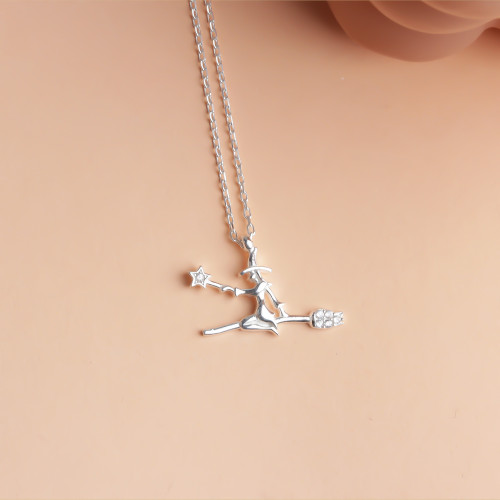 Glorria 925k Sterling Silver Witch Necklace Glorria 925k Sterling Silver Witch Necklace