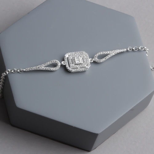 Glorria 925k Sterling Silver Baguette Bracelet Glorria 925k Sterling Silver Baguette Bracelet