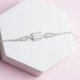Glorria 925k Sterling Silver Baguette Bracelet