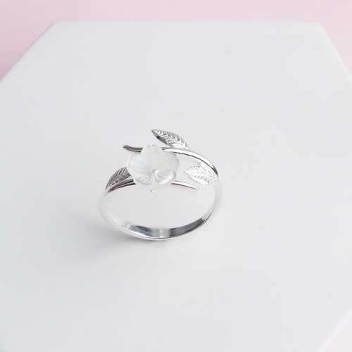 Glorria 925k Sterling Silver Flower Ring