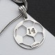 Glorria 925k Sterling Silver Personalized Name and Number Football Necklace