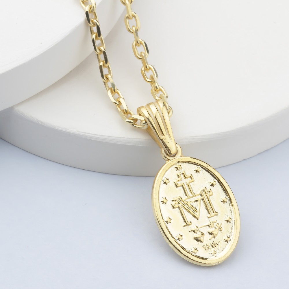 Glorria 925k Sterling Silver Cross and Virgin Mary Necklace Glorria 925k Sterling Silver Cross and Virgin Mary Necklace