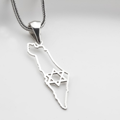 Glorria 925k Sterling Silver Star of David Necklace