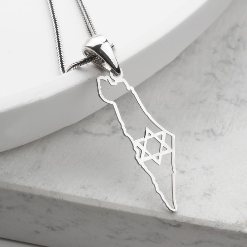 Glorria 925k Sterling Silver Star of David Necklace