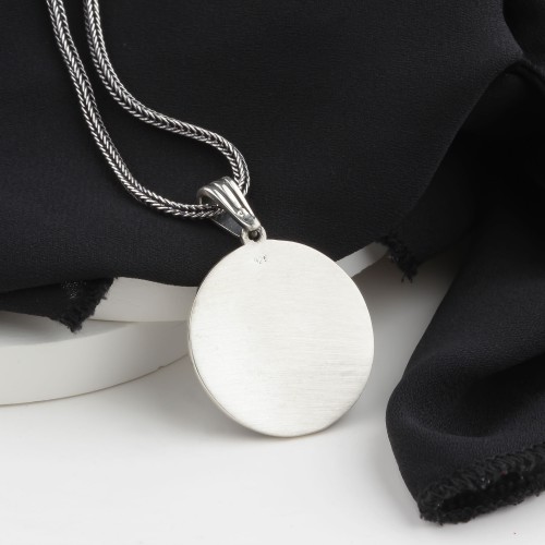 Glorria Sterling Silver Viking Medallion Necklace