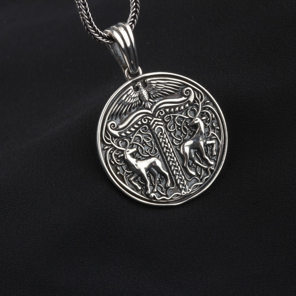 Glorria Sterling Silver Viking Medallion Necklace Glorria Sterling Silver Viking Medallion Necklace