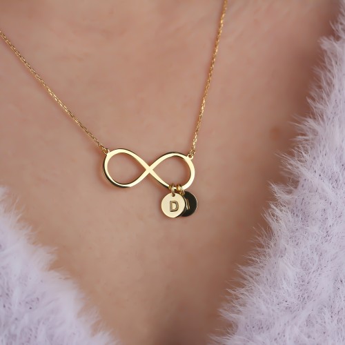 Glorria 925k Sterling Silver Letter Infinity Necklace Glorria 925k Sterling Silver Letter Infinity Necklace
