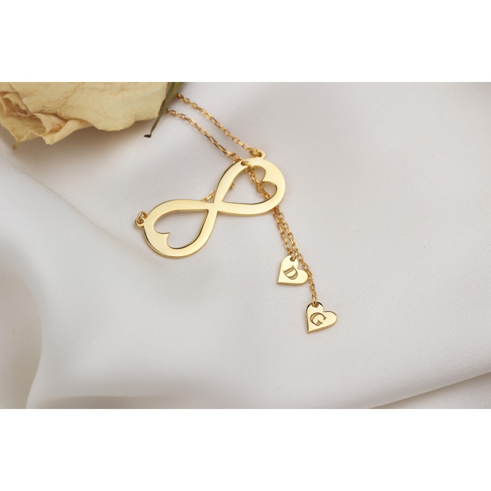 Glorria 925k Sterling Silver Letter Infinity Necklace