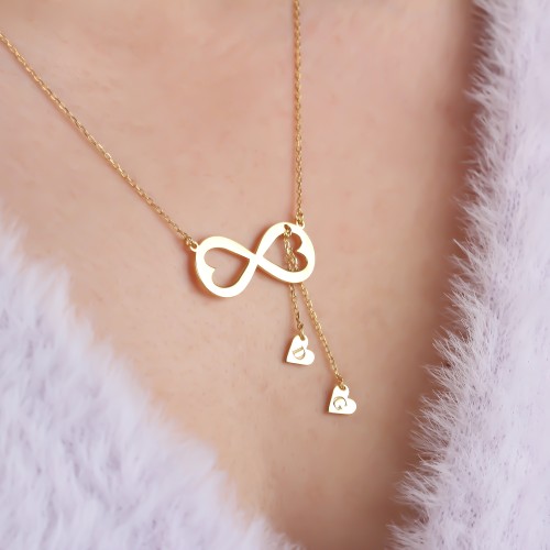 Glorria 925k Sterling Silver Letter Infinity Necklace Glorria 925k Sterling Silver Letter Infinity Necklace