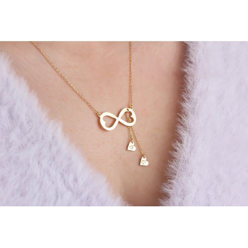 Glorria 925k Sterling Silver Letter Infinity Necklace Glorria 925k Sterling Silver Letter Infinity Necklace
