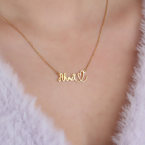 Glorria 925k Sterling Silver Personalized Name Heart Necklace Glorria 925k Sterling Silver Personalized Name Heart Necklace