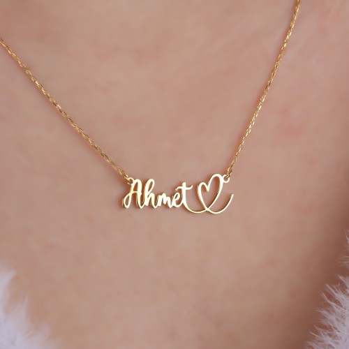 Glorria 925k Sterling Silver Personalized Name Heart Necklace Glorria 925k Sterling Silver Personalized Name Heart Necklace