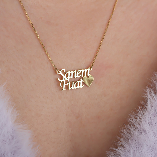 Glorria 925k Sterling Silver Personalized Name Heart Necklace Glorria 925k Sterling Silver Personalized Name Heart Necklace