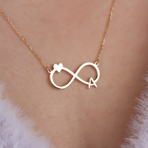 Glorria 925k Sterling Silver Letter Infinity Necklace Glorria 925k Sterling Silver Letter Infinity Necklace