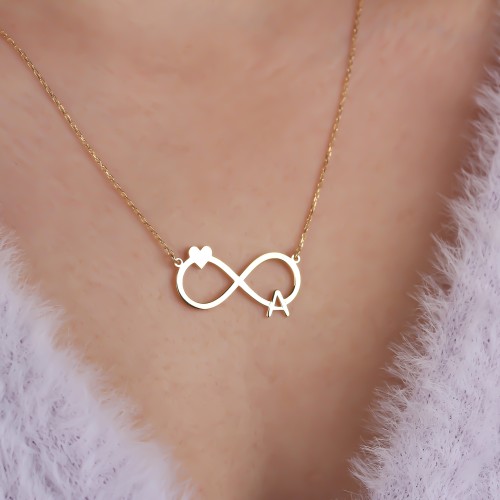 Glorria 925k Sterling Silver Letter Infinity Necklace Glorria 925k Sterling Silver Letter Infinity Necklace