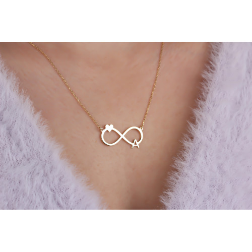Glorria 925k Sterling Silver Letter Infinity Necklace Glorria 925k Sterling Silver Letter Infinity Necklace