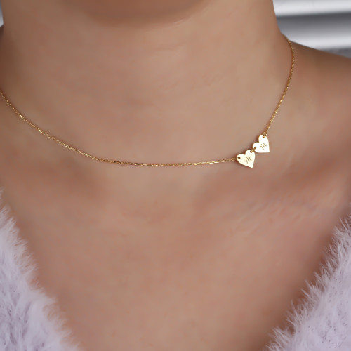 Glorria 925k Sterling Silver Personalized Heart Necklace Glorria 925k Sterling Silver Personalized Heart Necklace