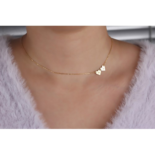 Glorria 925k Sterling Silver Personalized Heart Necklace Glorria 925k Sterling Silver Personalized Heart Necklace