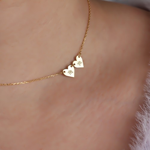 Glorria 925k Sterling Silver Personalized Heart Necklace Glorria 925k Sterling Silver Personalized Heart Necklace