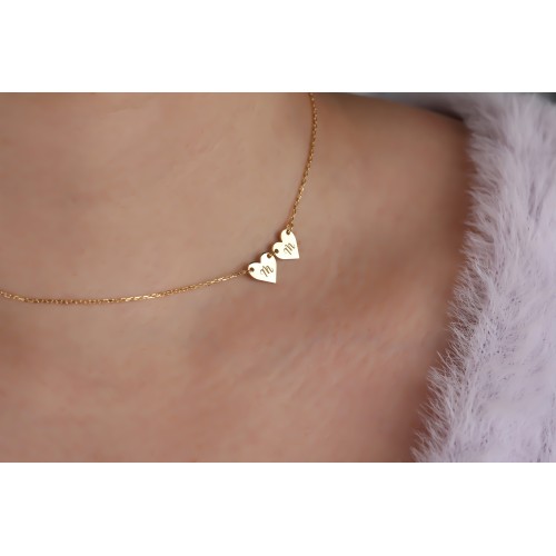 Glorria 925k Sterling Silver Personalized Heart Necklace Glorria 925k Sterling Silver Personalized Heart Necklace