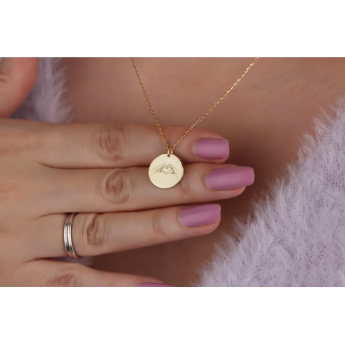 Glorria 925k Sterling Silver Hand Sign Heart Necklace Glorria 925k Sterling Silver Hand Sign Heart Necklace