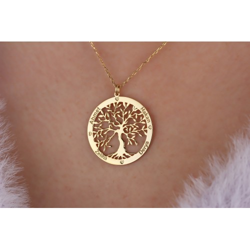 Glorria 925k Sterling Silver Personalized Name Tree of Life Necklace Glorria 925k Sterling Silver Personalized Name Tree of Life Necklace
