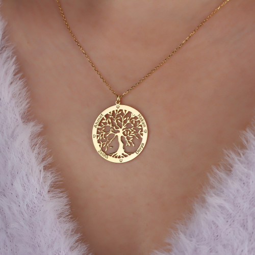 Glorria 925k Sterling Silver Personalized Name Tree of Life Necklace Glorria 925k Sterling Silver Personalized Name Tree of Life Necklace