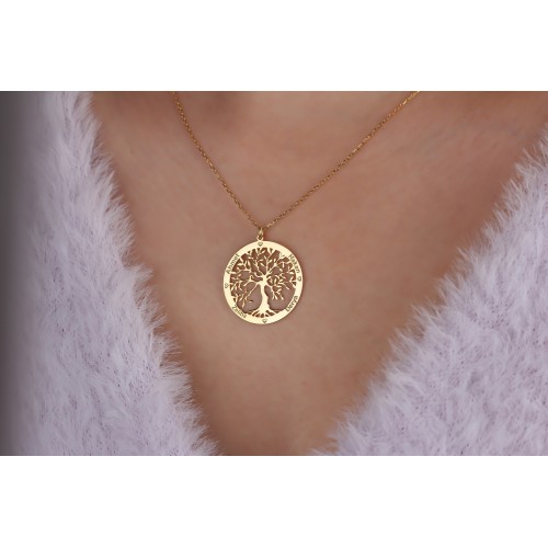 Glorria 925k Sterling Silver Personalized Name Tree of Life Necklace Glorria 925k Sterling Silver Personalized Name Tree of Life Necklace