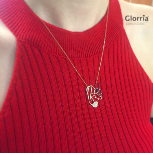 Glorria 14k Solid Gold Mother Baby Necklace Glorria 14k Solid Gold Mother Baby Necklace