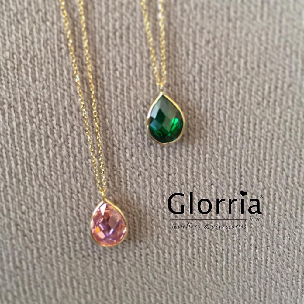 Glorria 14k Solid Gold Drop Necklace