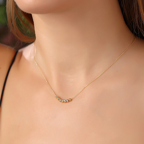 Glorria 14k Solid Gold Dorika Necklace Glorria 14k Solid Gold Dorika Necklace
