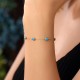 Glorria 14k Solid Gold Turquoise Bracelet, Watch Gift Set