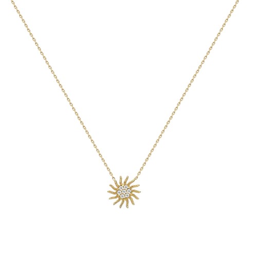 Glorria 14k Solid Gold Sun Necklace Glorria 14k Solid Gold Sun Necklace