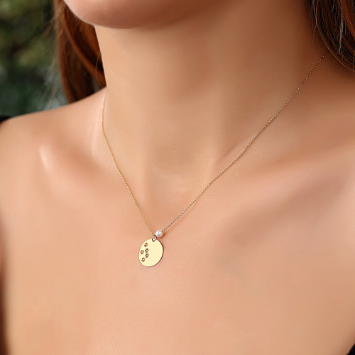 Glorria 14k Solid Gold Pearl Pati Necklace Glorria 14k Solid Gold Pearl Pati Necklace