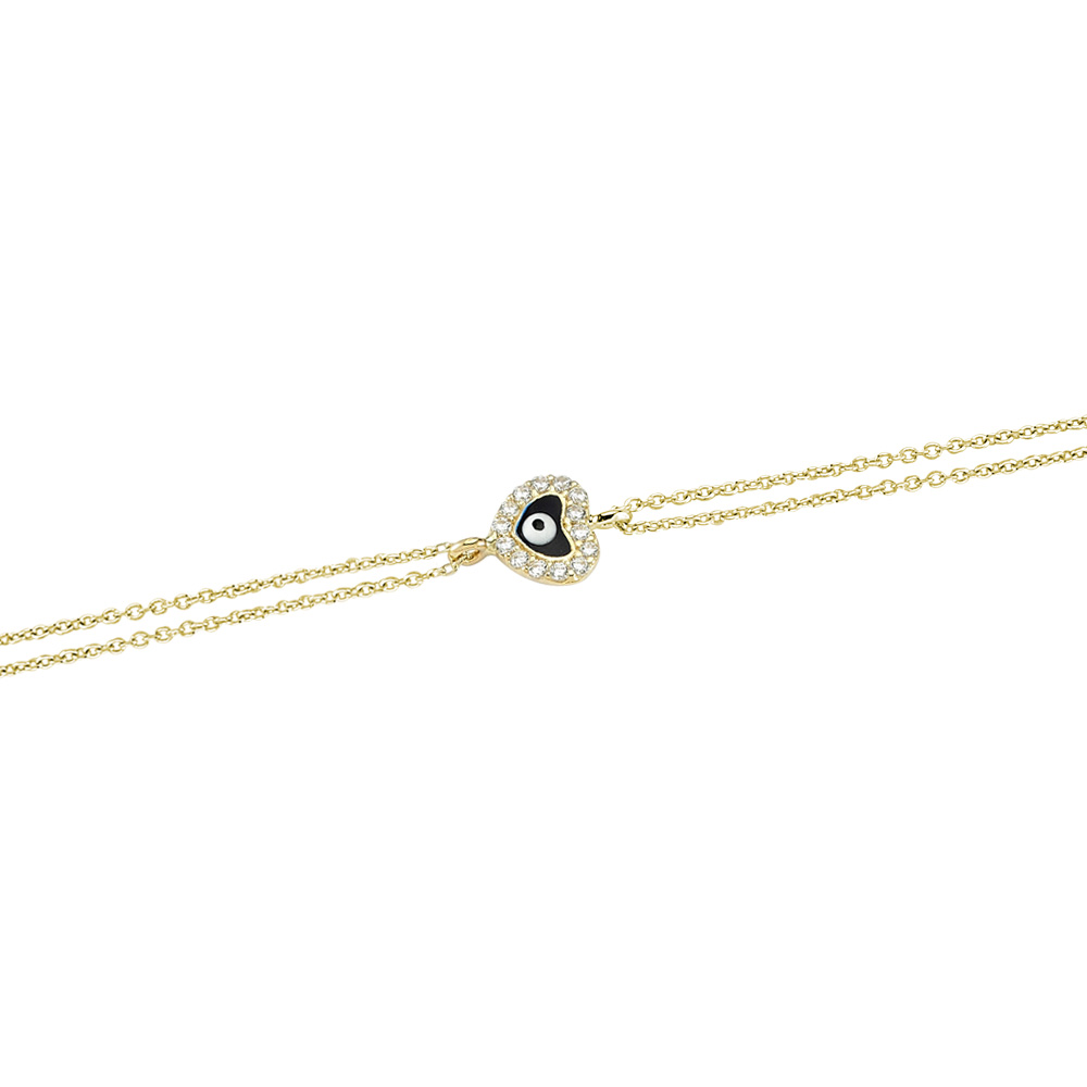 Glorria 14k Solid Gold Heart Bracelet