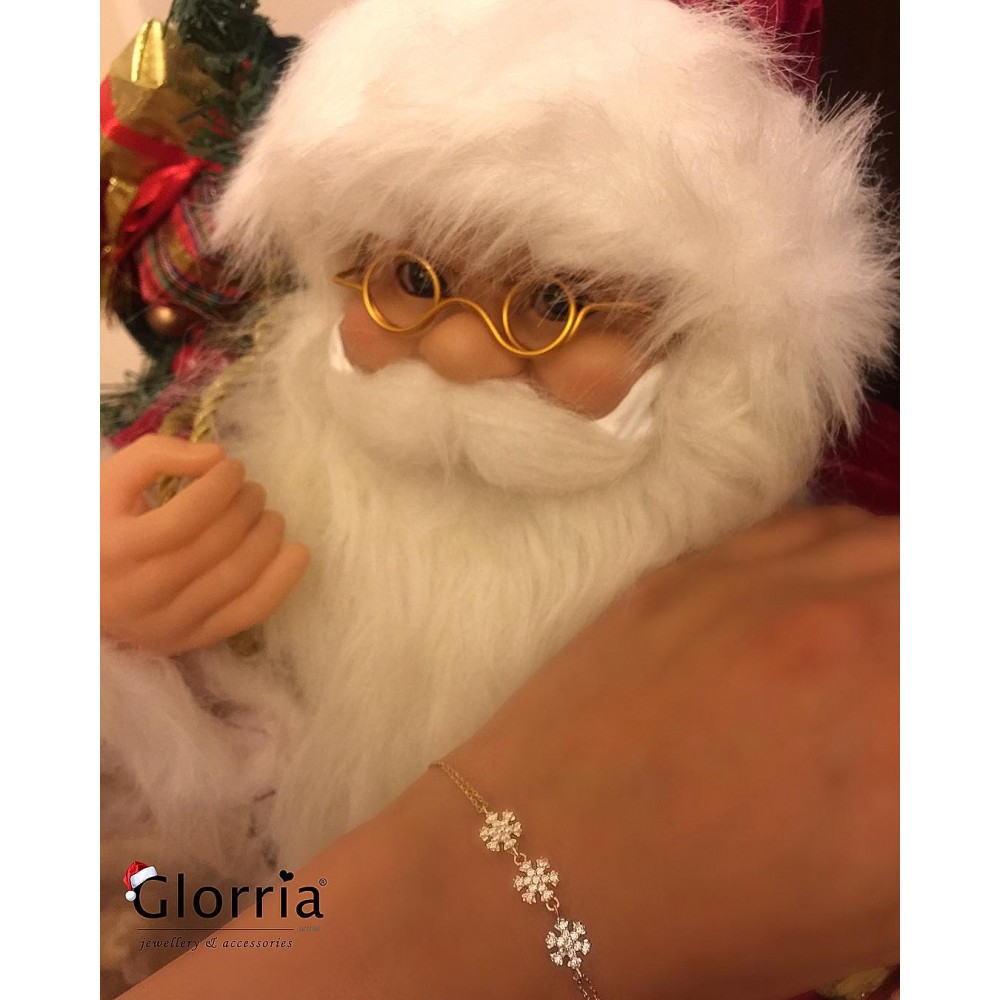 Glorria 14k Solid Gold Snowflake Bracelet