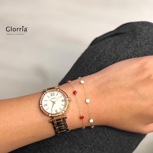 Glorria 14k Solid Gold Red Pave Bracelet Glorria 14k Solid Gold Red Pave Bracelet