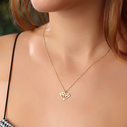 Glorria 14k Solid Gold Diamond Cut Necklace Glorria 14k Solid Gold Diamond Cut Necklace
