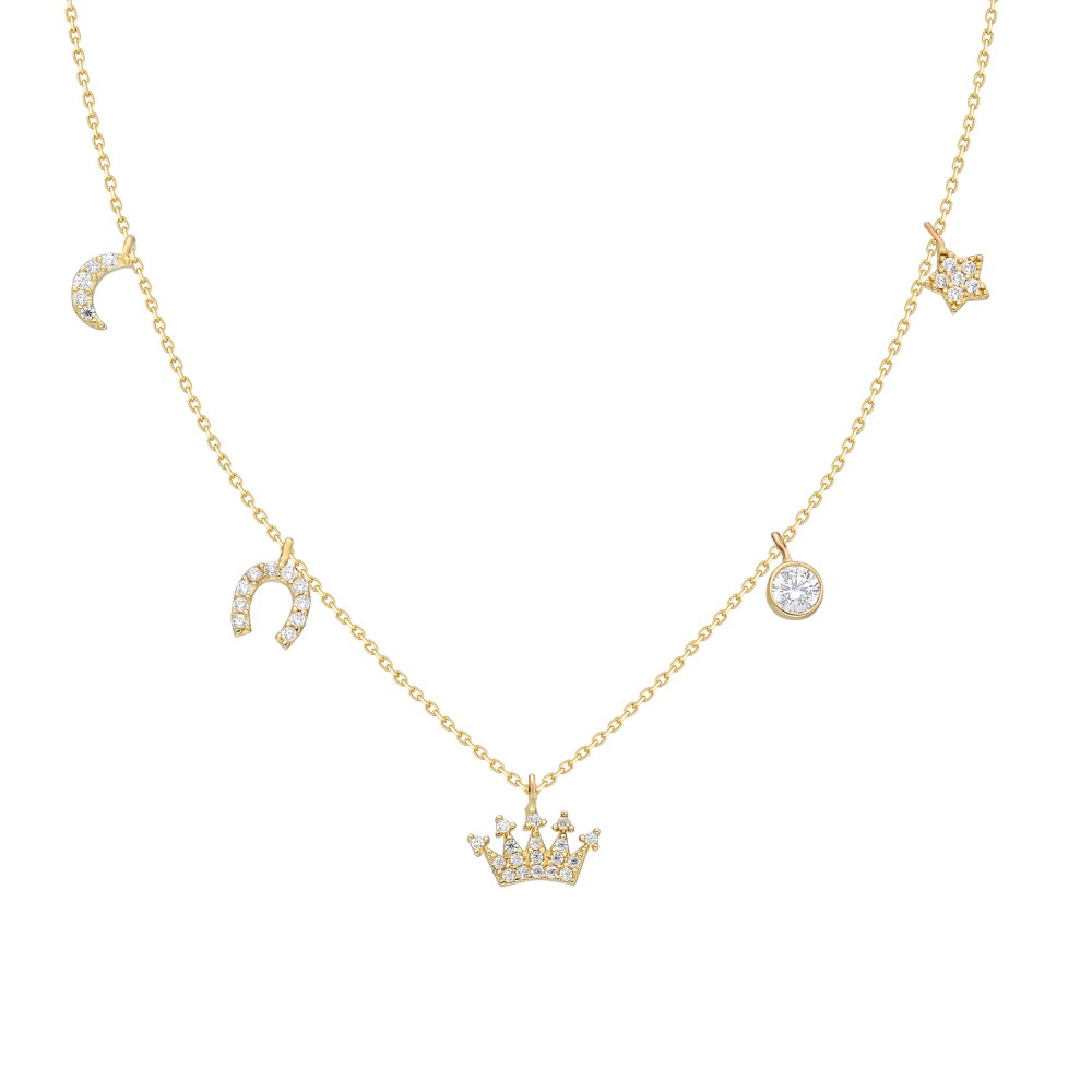 Glorria 14k Solid Gold Luck Necklace