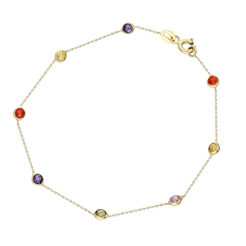 Glorria 14k Solid Gold Rows Bracelet Glorria 14k Solid Gold Rows Bracelet