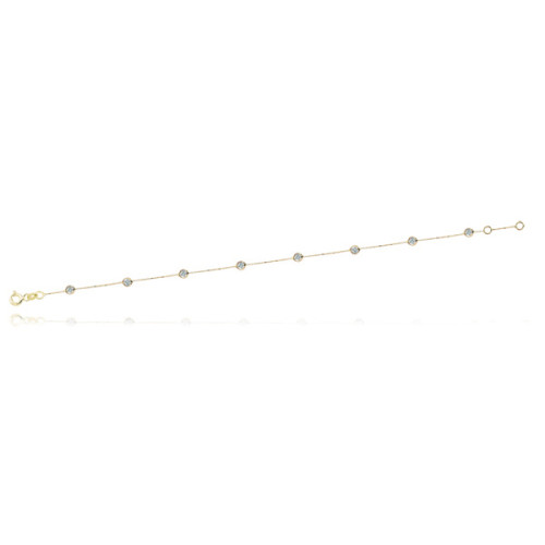 Glorria 14k Solid Gold Rows Bracelet Glorria 14k Solid Gold Rows Bracelet