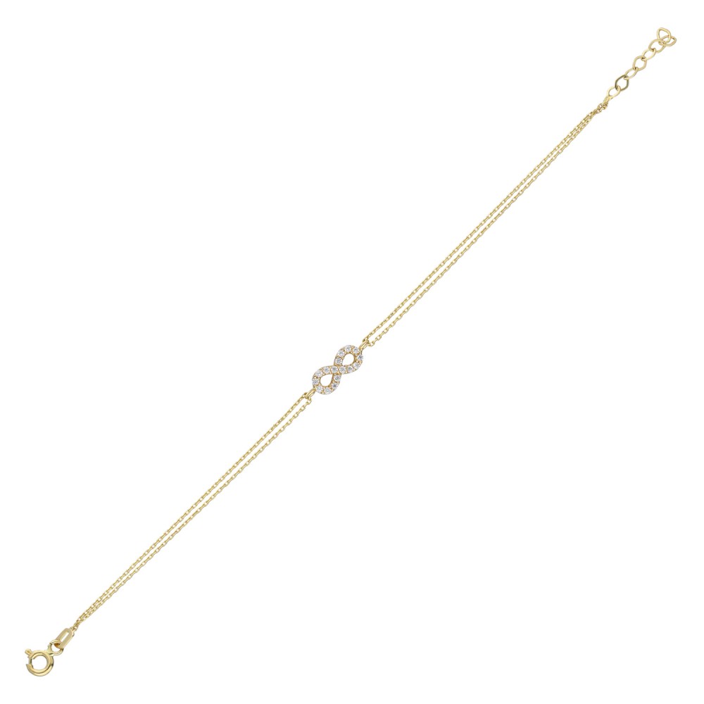 Glorria 14k Solid Gold Infinity Bracelet