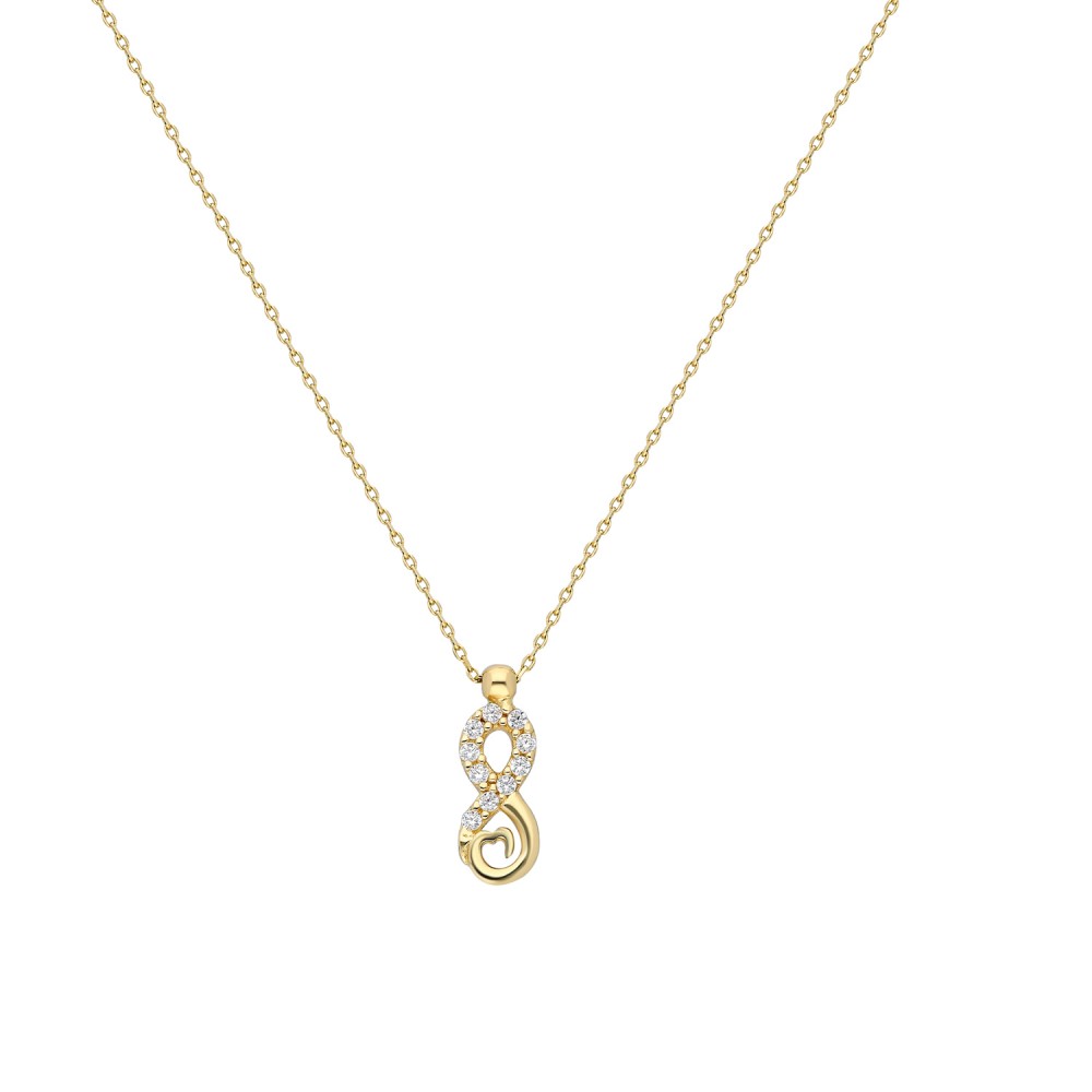 Glorria 14k Solid Gold Infinity Necklace