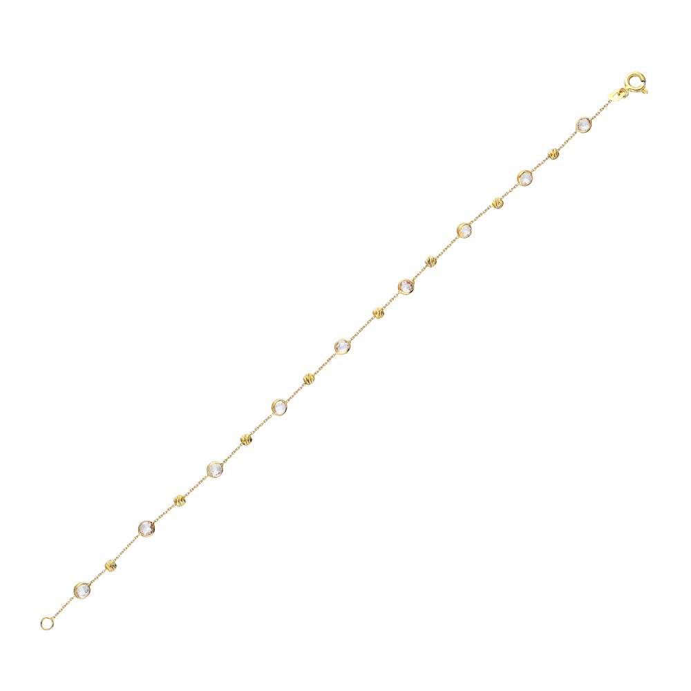 Glorria 14k Solid Gold Pave Bracelet