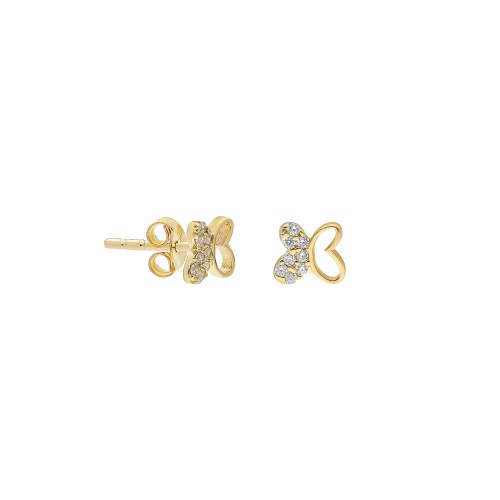 Glorria 14k Solid Gold Pave Butterfly Earring Glorria 14k Solid Gold Pave Butterfly Earring